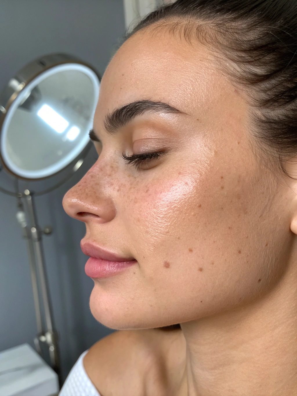 Client skin after treatment demonstrating refined, smooth skin texture