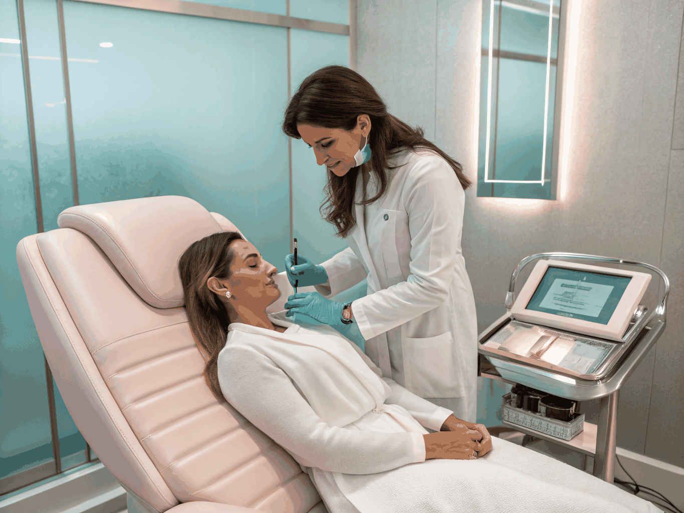 Precision lip dermal filler treatment for volume and border definition